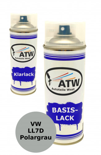 Autolack für VW LL7D Polargrau+400ml Klarlack Set